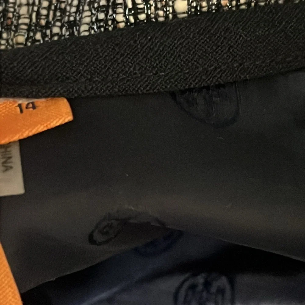 TORY BURCH Skirt Jacquard Blue/Beige  Metallic Tweed - Size 14